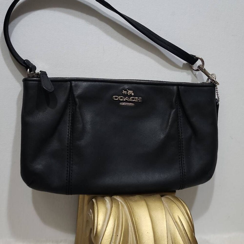 Coach Colette Leather Wristlet Clutch Black